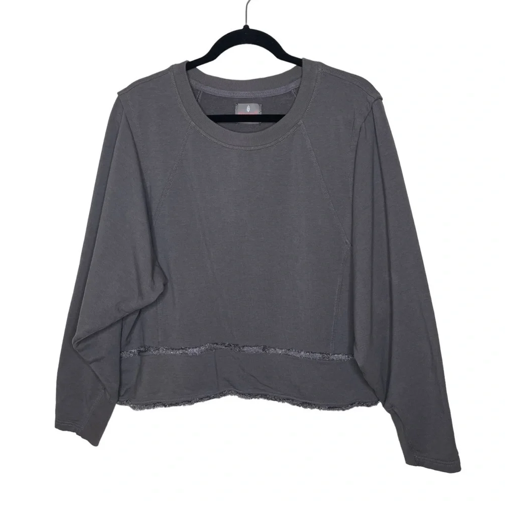 Free People FP Movement Where The Wind Blows Gray Pullover Sweatshirt - Picture 5 of 14